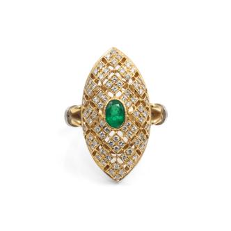 0.50ct Emerald and Diamond Ring