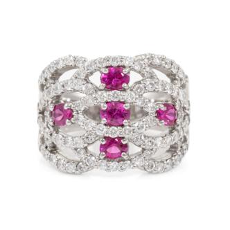 0.96ct Ruby and Diamond Ring