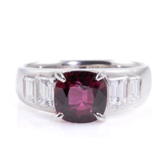 2.20ct Thai Ruby and Diamond Ring AIGS