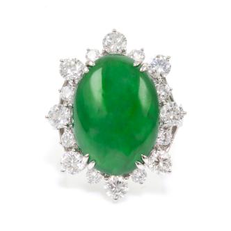 15.15ct Jade & Diamond Ring