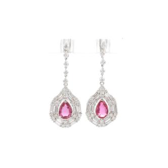 2.01ct Ruby and Diamond Earrings