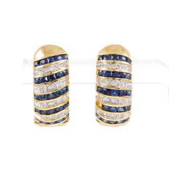 2.45ct Sapphire and Diamond Earrings