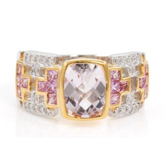 1.63ct Morganite, Sapphire & Diamond Ring
