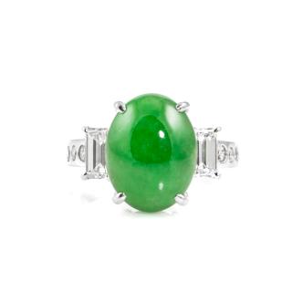 7.72ct Jadeite Jade & Diamond Ring