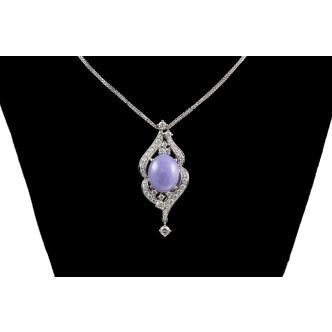 6.91ct Lavender Jade Diamond Pendant