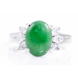 2.40ct Jade and Diamond Ring