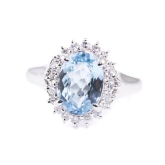 2.45ct Aquamarine and Diamond Ring