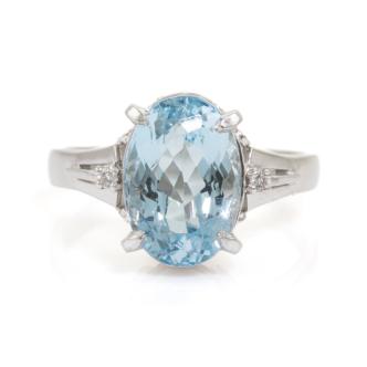 4.06ct Aquamarine and Diamond Ring