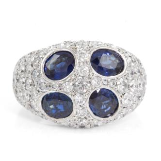 4.56ct Blue Sapphire and Diamond Ring