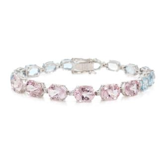 Aquamarine, Morganite & Diamond Bracelet
