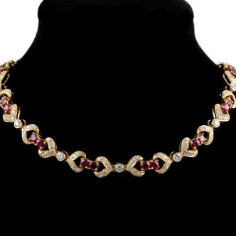 6.80ct Ruby and Diamond Necklace
