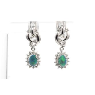 0.46ct Opal and Diamond Earrings