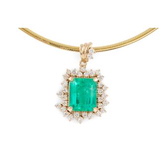 7.07ct Emerald and Diamond Pendant