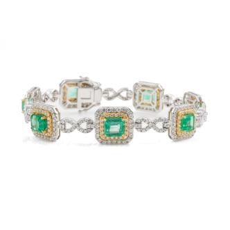 8.47ct Emerald and Diamond Bracelet