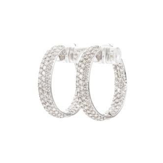 4.07ct Diamond Hoop Earrings