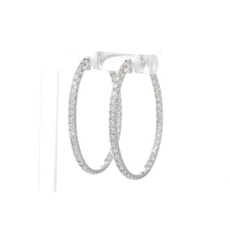 2.01ct Diamond Hoop Earrings