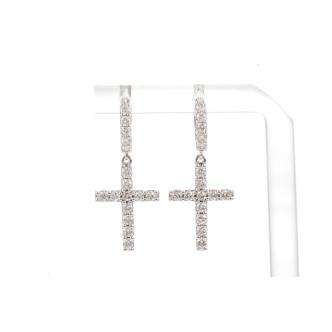 1.14ct Diamond Hoop Cross Earrings