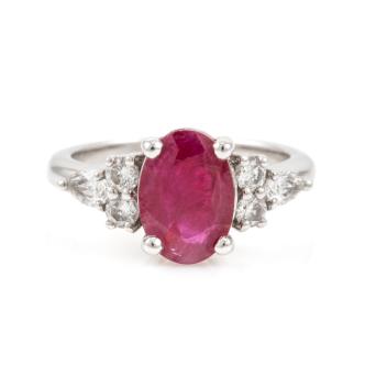 2.28ct Burmese Ruby & Diamond Ring GIA