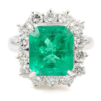 6.09ct Emerald and Diamond Ring