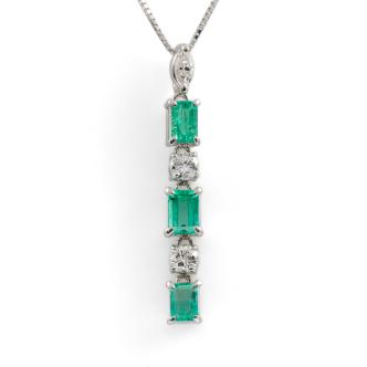 1.15ct Emerald and Diamond Pendant