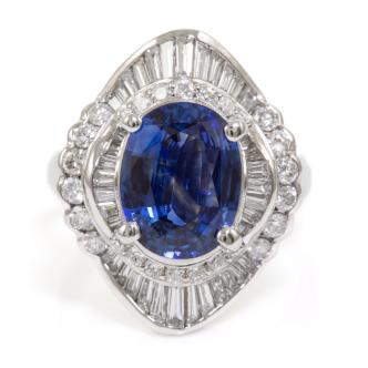 3.22ct Sapphire and Diamond Ring