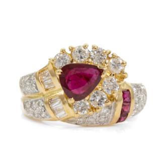 0.75ct Ruby and Diamond Ring