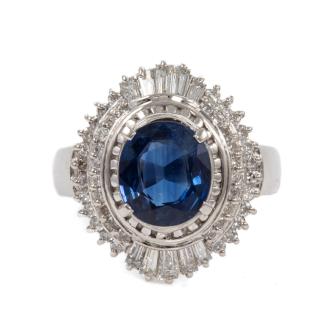 2.14ct Sapphire and Diamond Ring