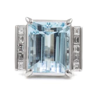 15.72ct Aquamarine and Diamond Ring