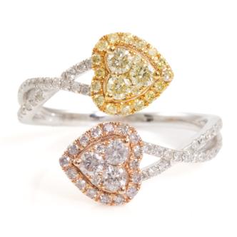 0.59ct Pink & Yellow Diamond Dress Ring