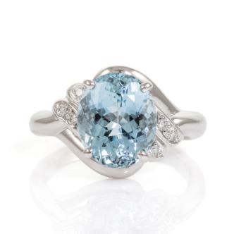 3.08ct Aquamarine and Diamond Ring