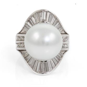 15.2mm Pearl and Diamond Ring