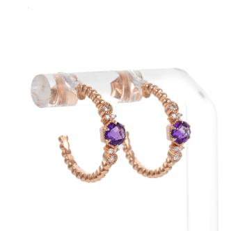 0.52ct Amethyst and Diamond Earrings