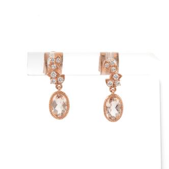 0.85ct Morganite and Diamond Earrings