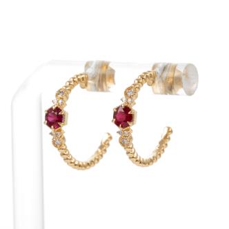 0.56ct Ruby and Diamond Earrings