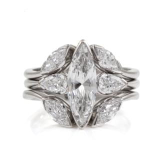 1.82ct Three Diamond Wedding Ring Set