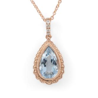 1.30ct Aquamarine and Diamond Pendant