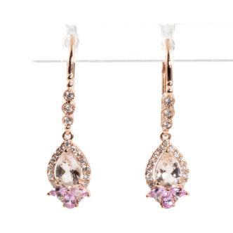 0.71ct Morganite and Diamond Earrings