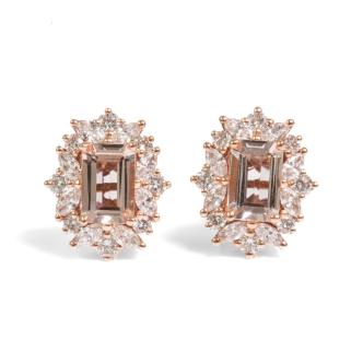 0.87ct Morganite and Diamond Earrings