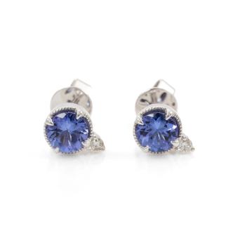 0.76ct Tanzanite and Diamond Earrings