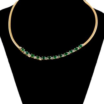 2.22ct Emerald and Diamond Necklace