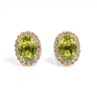 1.89ct Peridot and Diamond Earrings