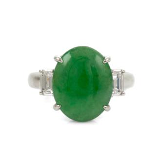 4.95ct Jade and Diamond Ring