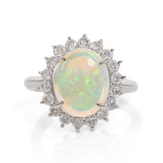 2.02ct Opal and Diamond Ring