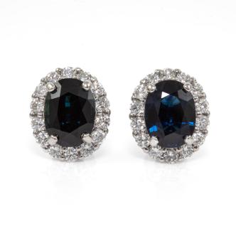 3.77ct Sapphire and Diamond Earrings