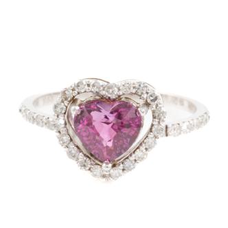 1.40ct Unheated Ruby and Diamond Ring