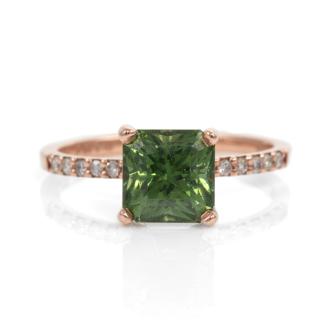 2.60ct Green Tourmaline and Diamond Ring