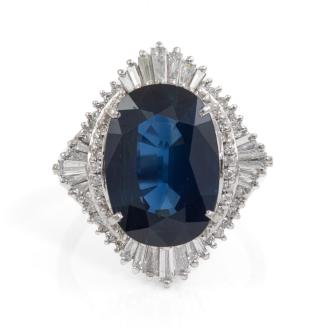 7.96ct Sapphire and Diamond Ring
