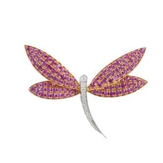Sapphire and Diamond Dragonfly Brooch