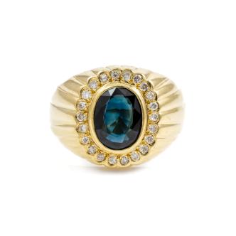 2.05ct Sapphire & Diamond Mens Ring