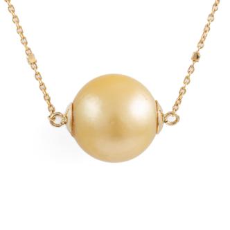 13.5mm Golden South Sea Pearl Necklace